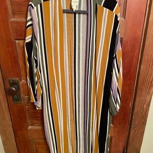 Blu Pepper Multicolor Striped Kimono